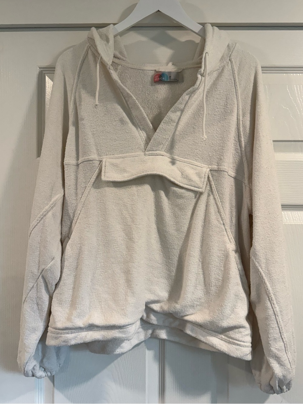 Free People Beach Cream Terry Pullover Hoodie